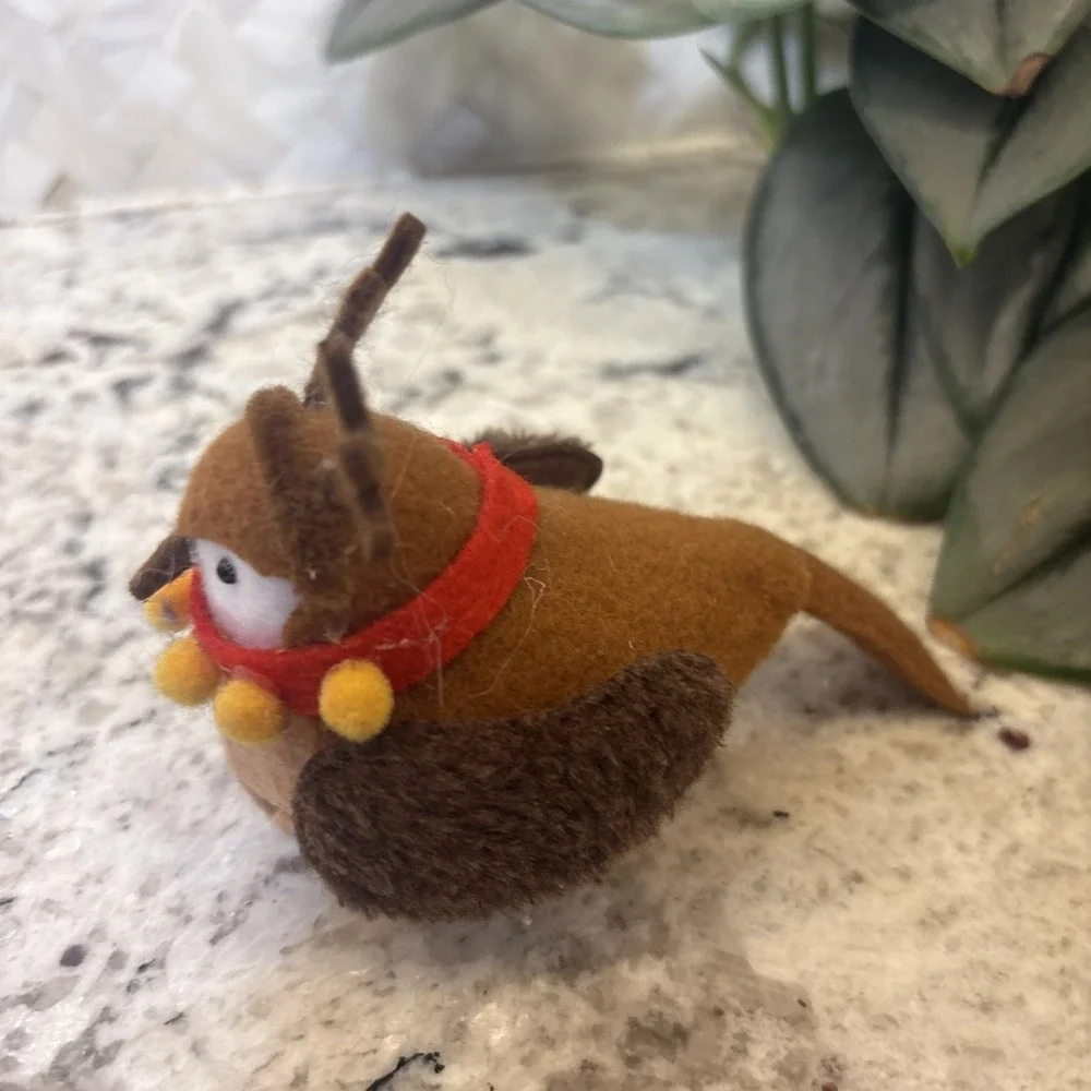 Felt Bird Ornaments Featherly Friends Wondershop Set Of 7 Christmas Tree Santa